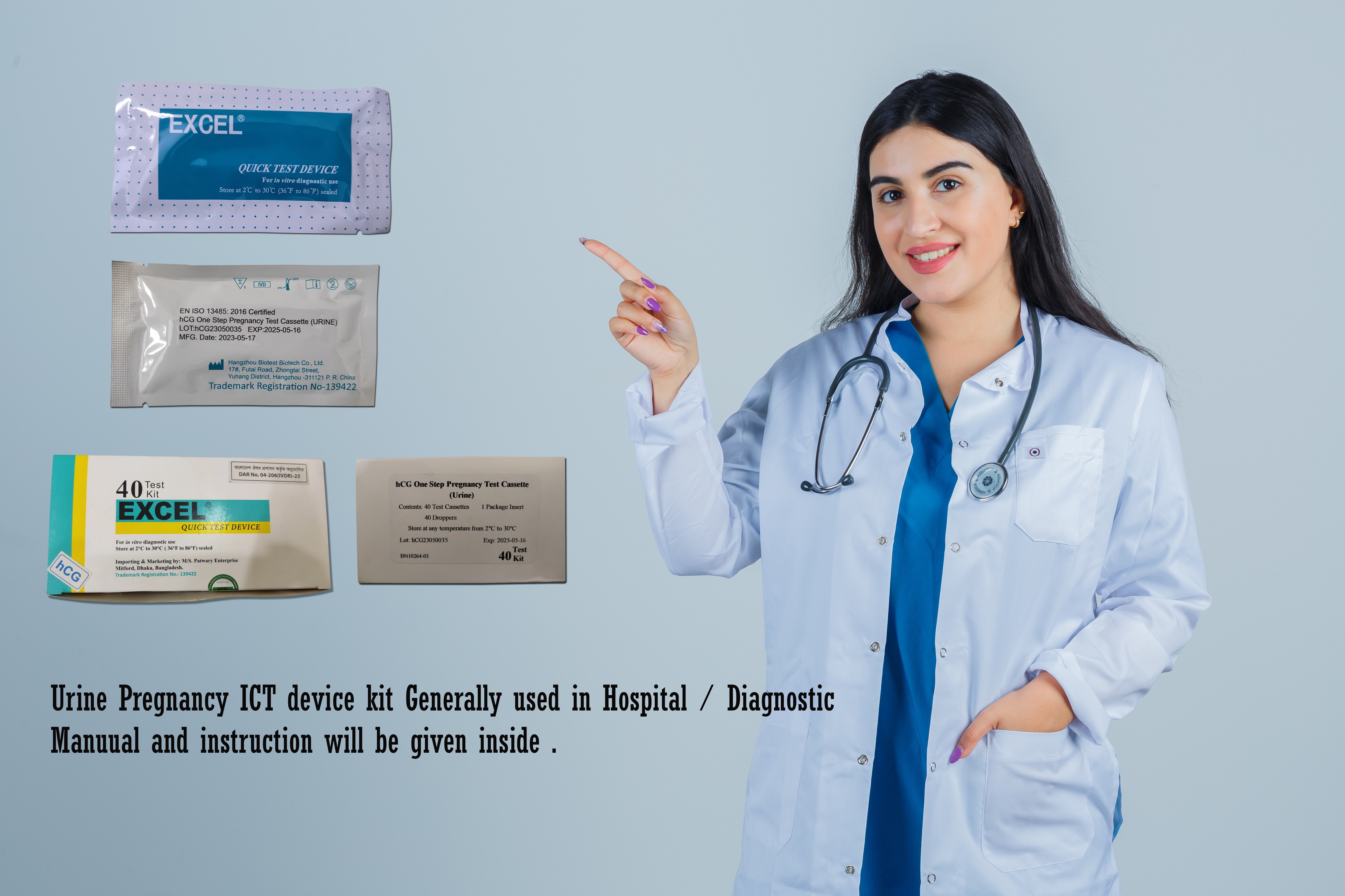 Excel Hospital/ Diagnostic lab Usable  Pregnancy (ICT Method) Test Cassette - 2pcs. 