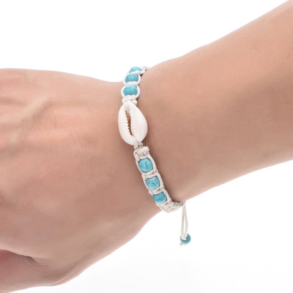 Summer Sea Shell Bracelet Fashion Beach Natural Seashell Handmade String Bracelets Bangles for Women Men Anklet Boho Jewelry. 