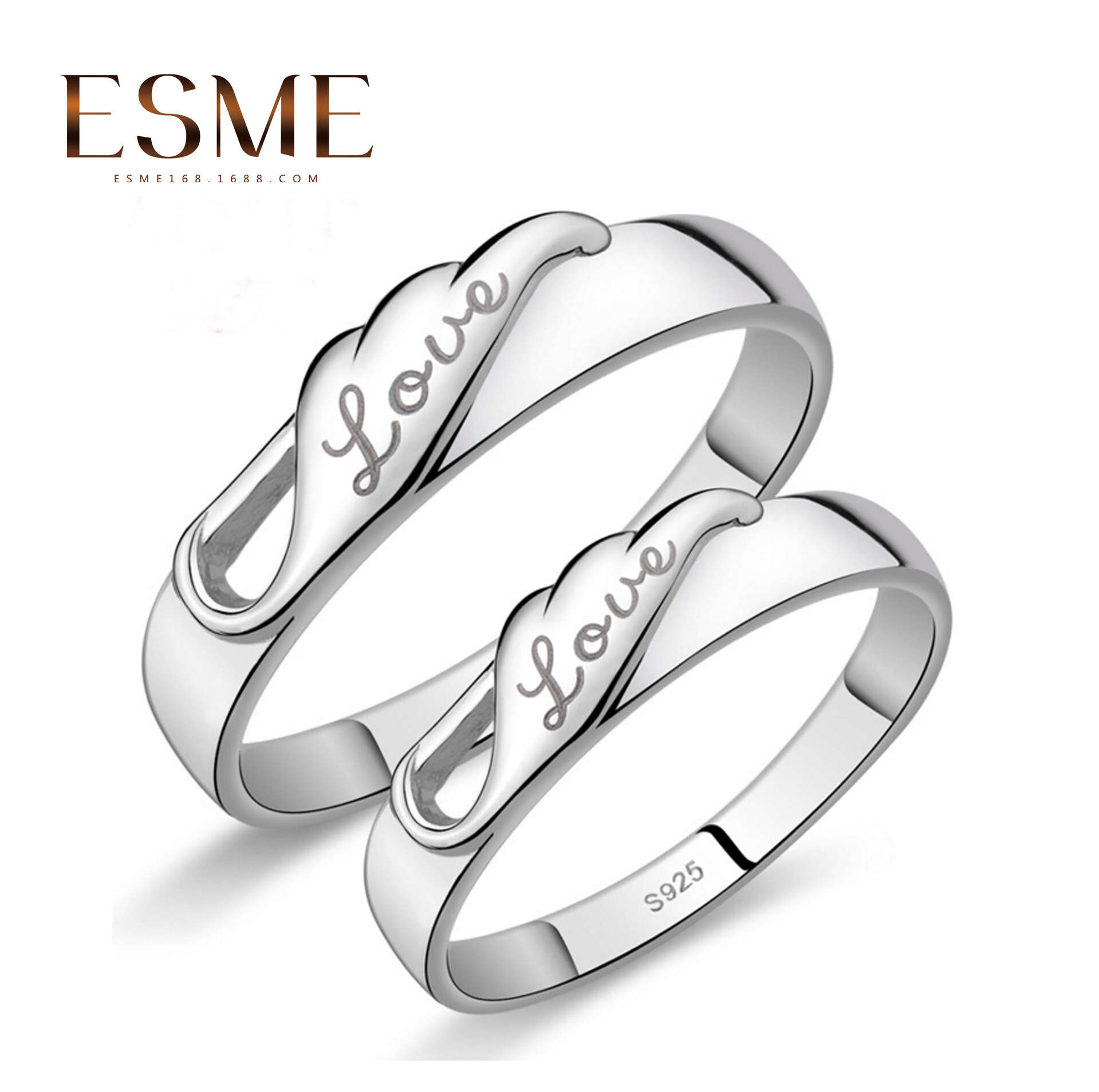 Korean version of fashionable romantic couples pairing rings Instagram with a cool versatile temperament for men and women proposing to open the ring trend. 