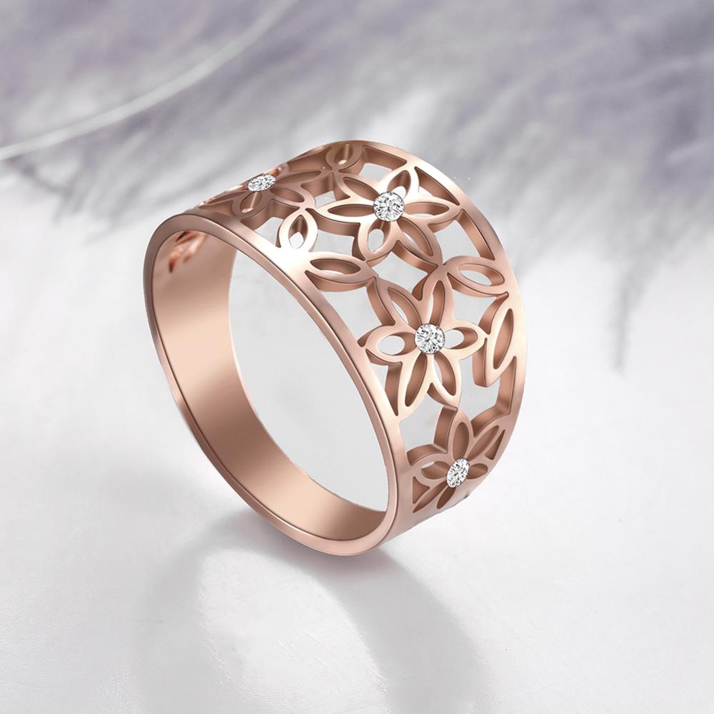thumbnail image 2 of Flower Of Life Ring – Stainless Steel Filigree Ring With Clear Zircon, Vintage Style For Women 2 of 11