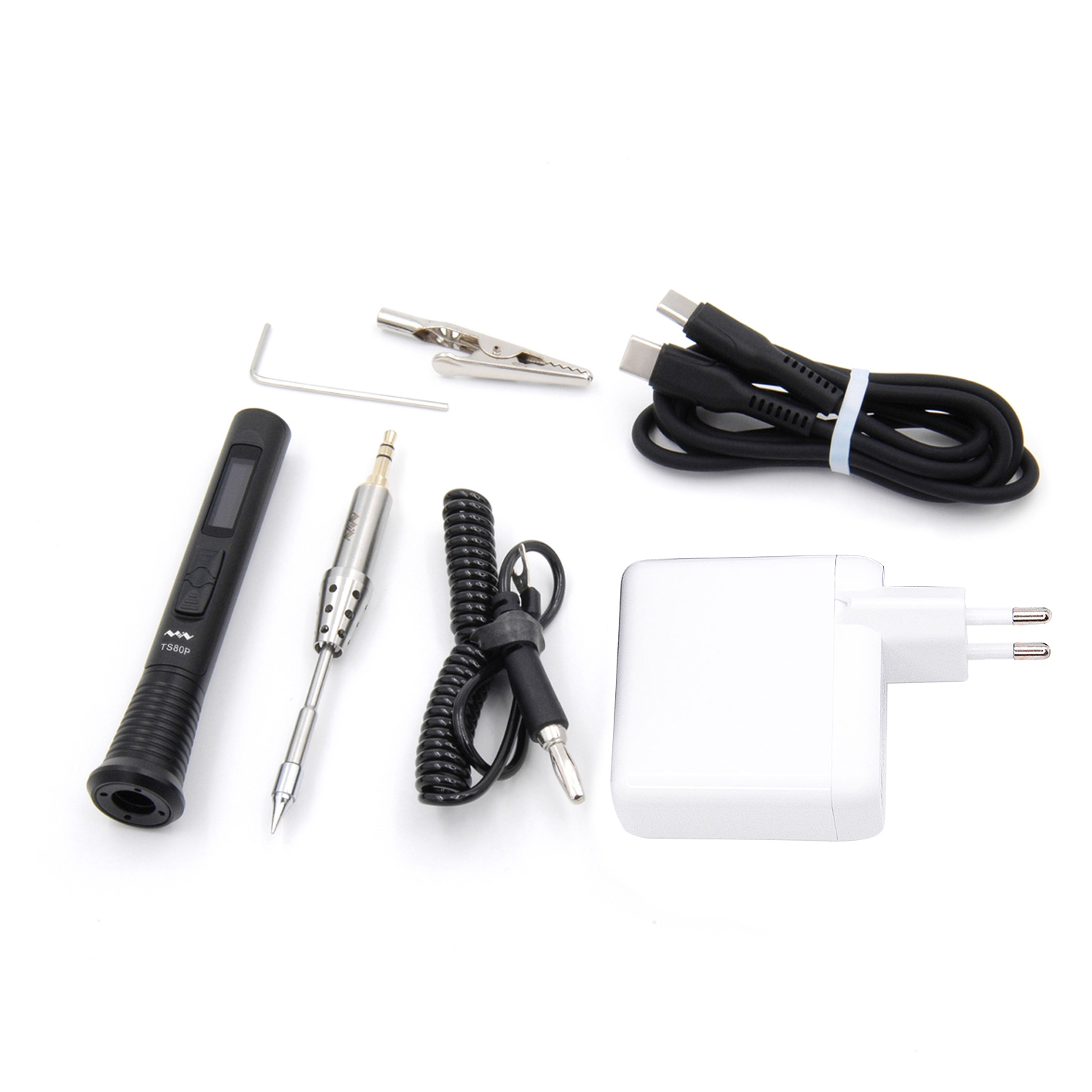 KOGEEK 30W TS80P Intelligent Electric Soldering Iron PD2.0 QC3.0 Power Supply Mini Electric Soldering Station Portable Soldering Iron 100-400 Degrees Celsius Temperature Range
