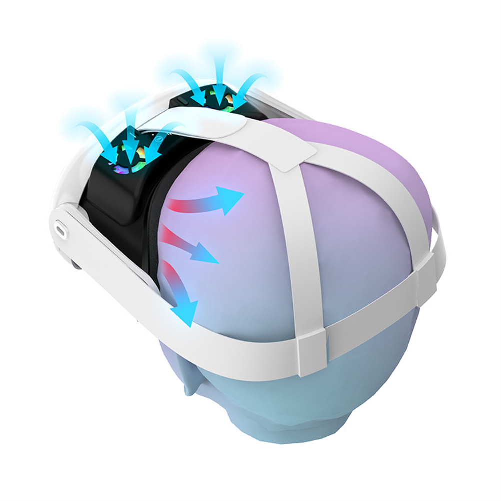 VR Face Pad Cover With Cooling Fan Comfortable VR Goggles Glasses Headband With RGB Light Compatible For Oculus Quest 3 VR Headset. 