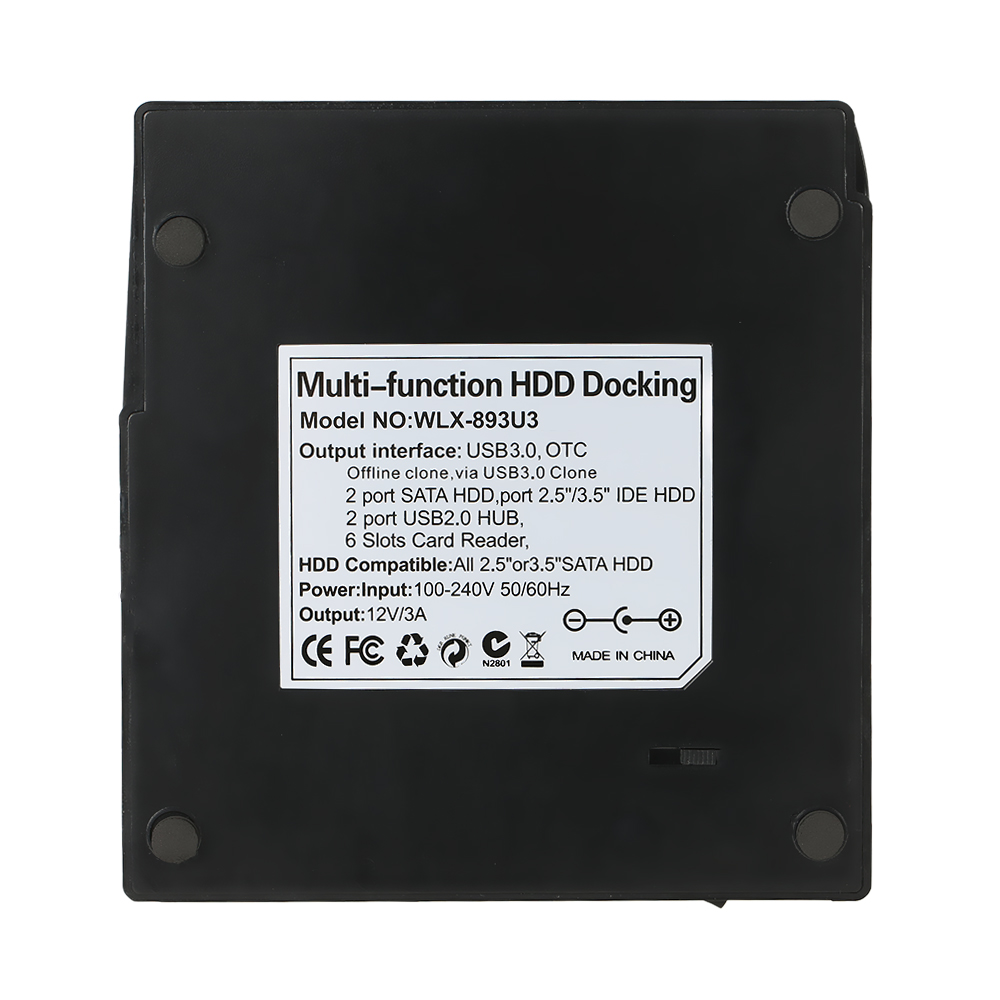 Multifunctional 2.5/3.5" IDE&SATA Hard Disk Base USB 3.0 HDD Docking Station Three-bay HDD Docking Station AU Plug. 