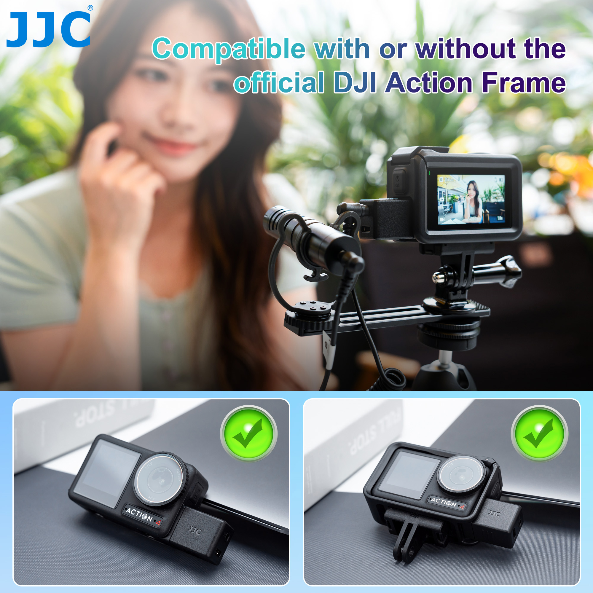 JJC 3.5mm Audio Adapter Only for DJI Osmo Action 4 Camera Microphone Type-C 3.5mm Audio Ports Mic Adapter for Vlooging Recording. 