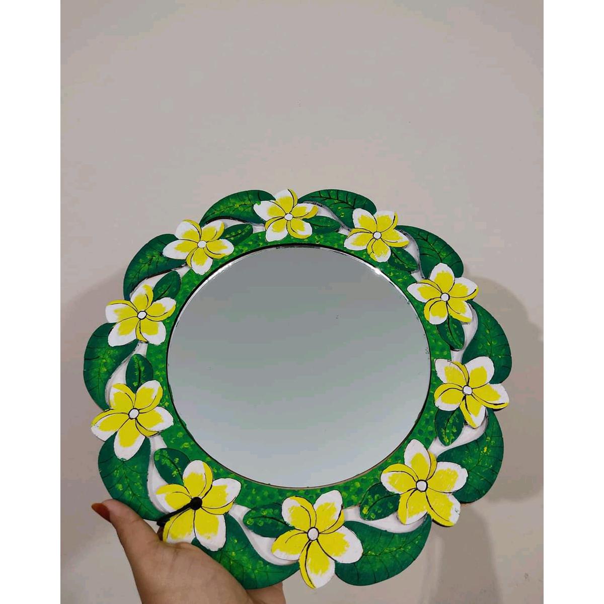 wooden hand painting exclusive mirror /medium size mirror /wood base mirror /handicraft mirror