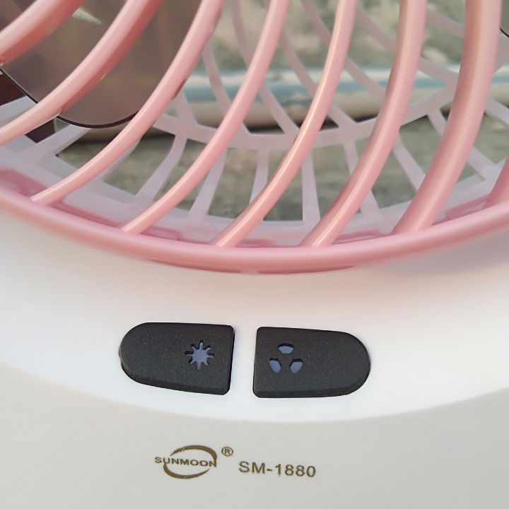Portable & Rechargeable Mini Fan With Light - (Multycolour) Assorted. 