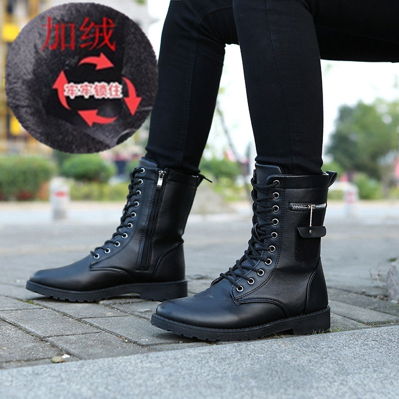 mens platform motorcycle boots