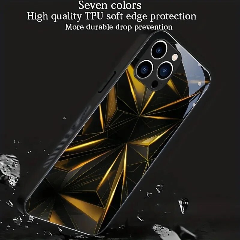 Geometry LED Light Luminous Phone Case For iPhone 15 13 Pro 12 Mini 14 Plus 11 XS Max X XR 8 7 Luxury Circuit Call Glow Shell. 