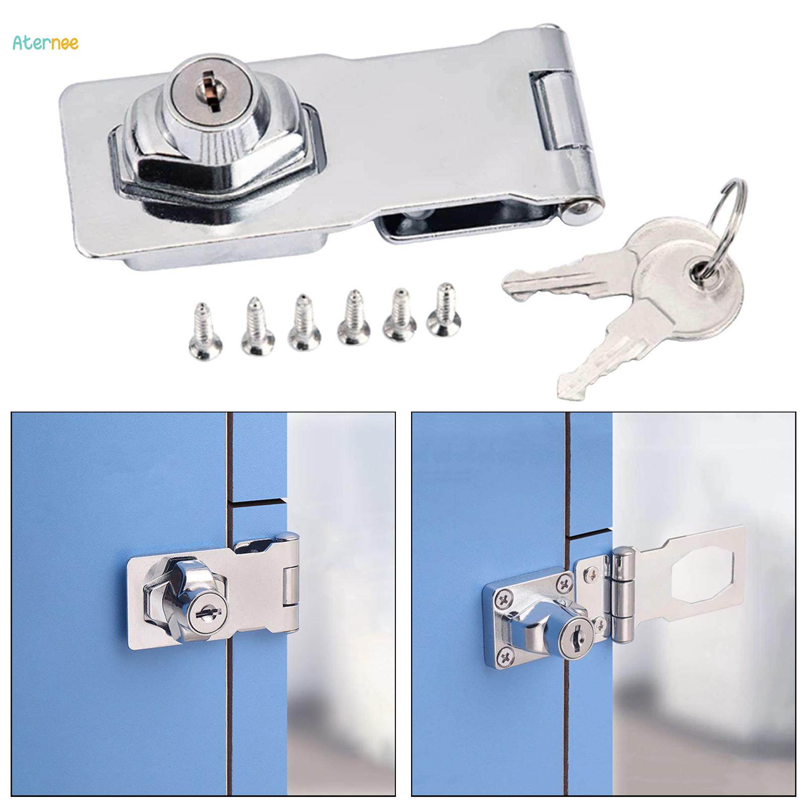 Twist Knob Keyed Locking Hasp, Cabinet Locks with Keys, Universal Easy Installation Hasp Lock, Tool Box Locks Cabinet Knob Lock for Cupboard. 
