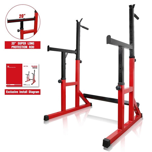 GYM MASTER Adjustable Weight Lifting Squat Rack Stands with Spotters-1 Set