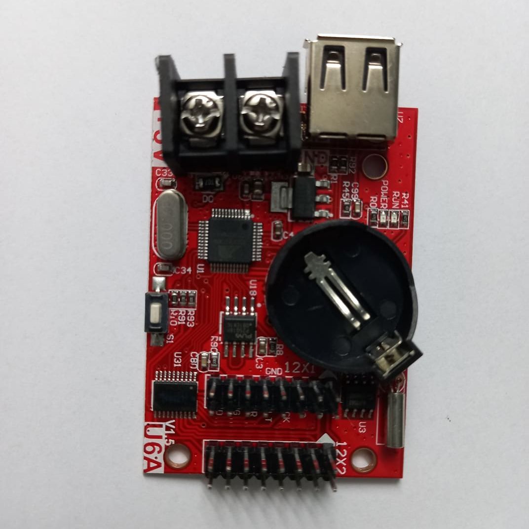 HD-U6A Single Color 320x32 Pixel 12 Led Control Card 2 Line Pixel Support U6A Driver Board  p10 p16 p20 Single Color Panel Replacement U6A LED Driver Control Board . 