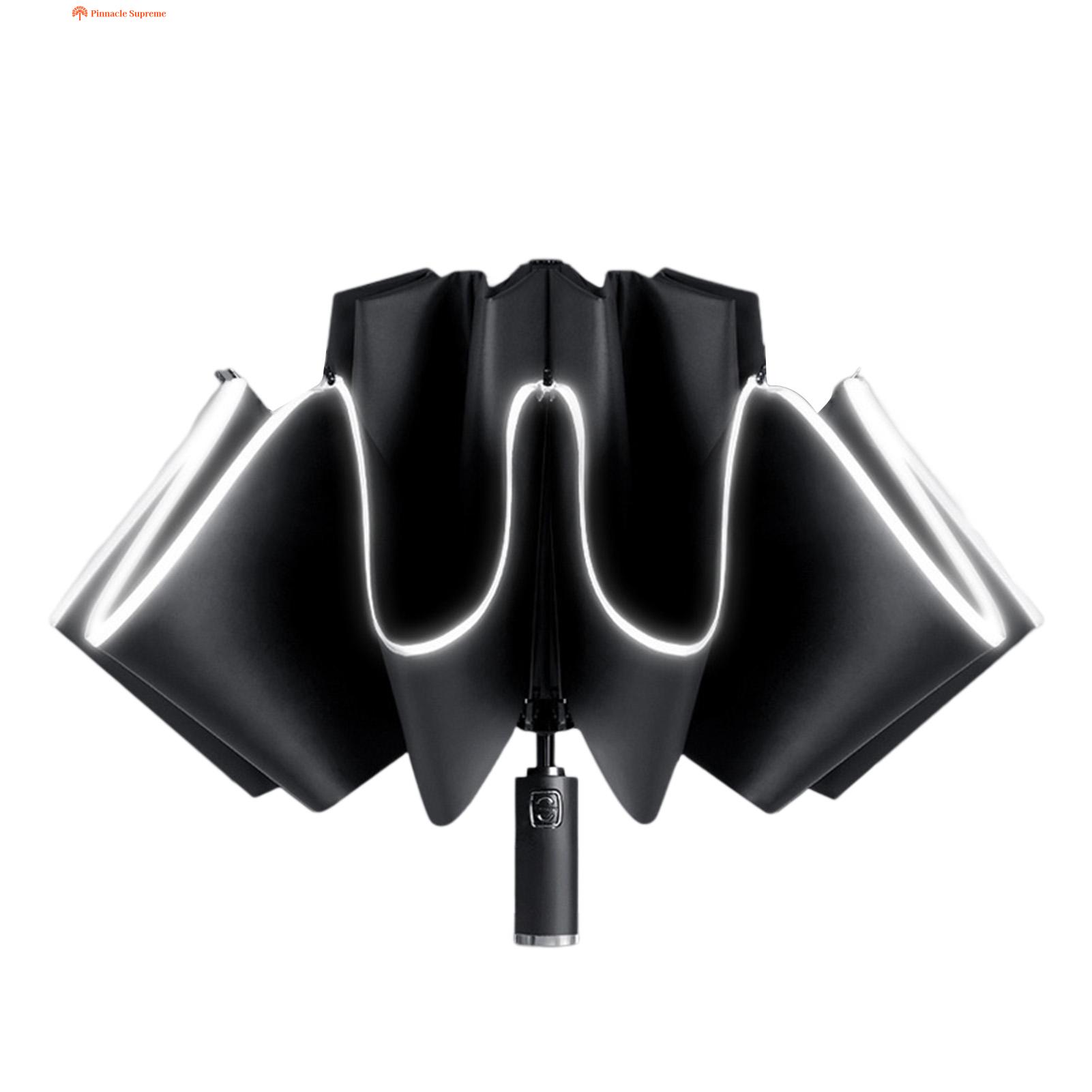 Reflective Umbrella Sun Umbrella with Uv Protection Windproof Reflective Strips Portable Travel Rain Umbrella for Men Women Upf 50 Automatic Open Close Ideal for Modern Design Umbrella. 