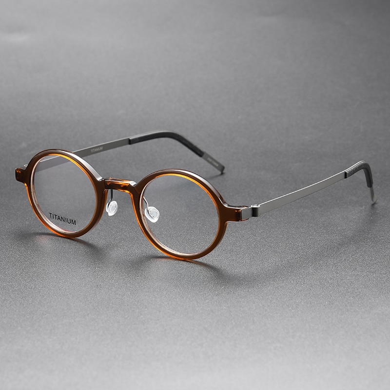 Denmark Brand Titanium Glasses Frame Men Women Retro Round Myopia Optical Eyewear Screwless Prescription Eyeglasses Frame 1810. 