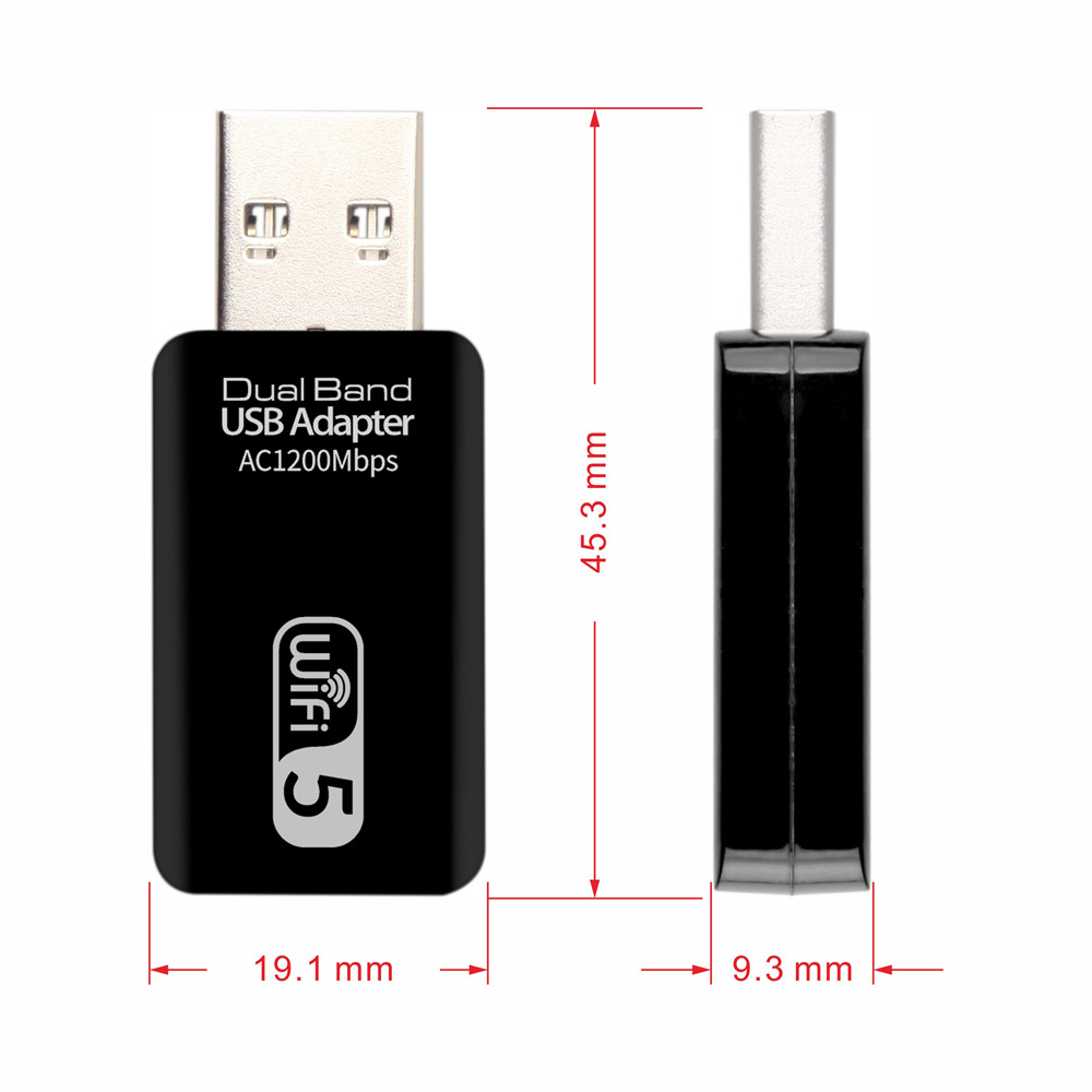 5G Wifi Adapter WiFi Usb 3.0 Adapter 1200Mbps Wireless Network Card Wifi Dongle Receiver Lan Ethernet Adaptor For Pc Laptop. 