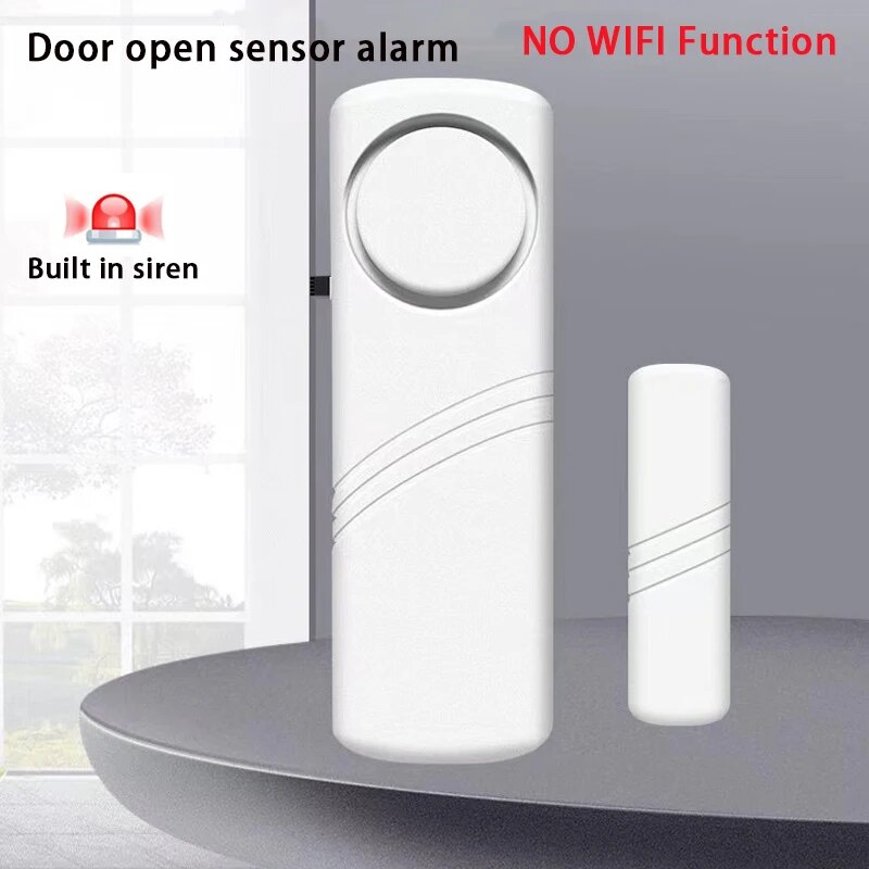 Buili in Siren WiFi Window Sensor Door Open/Closed Detector Tuya App SMS Notification Alert Smart Home Security Protection Alarm. 
