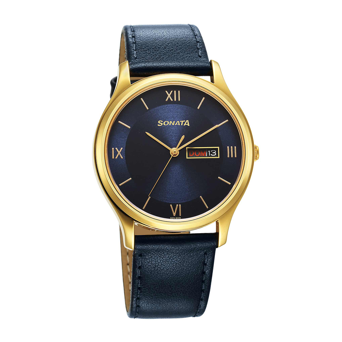 Sonata 77082YL08 Blue Sonata Quartz Analog with Day and Date Blue Dial Watch for Men