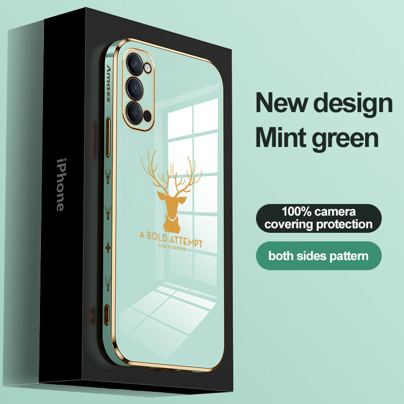 For OPPO Reno 4 Pro 5G Phone Case, Aesthetic Drop Resistant Straight Edge Electroplated Soft Shell. 