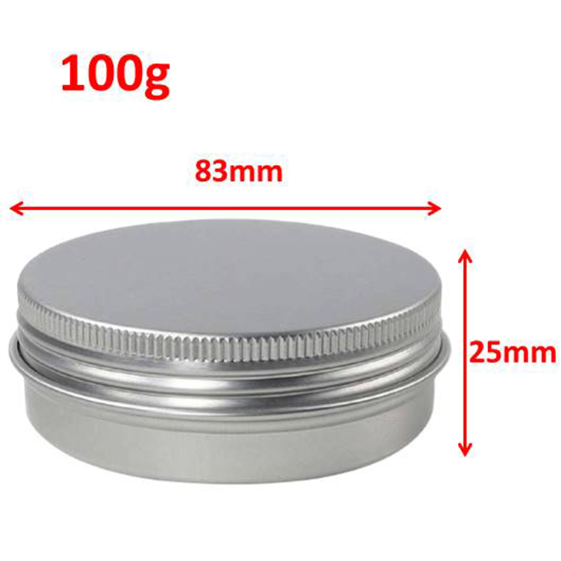 10Pcs 5g 10g 15g 20g 30g 50g Empty Silver Aluminum Tins Cans Screw Top Round Candle Spice Tins Cans with Screw Lid Containers