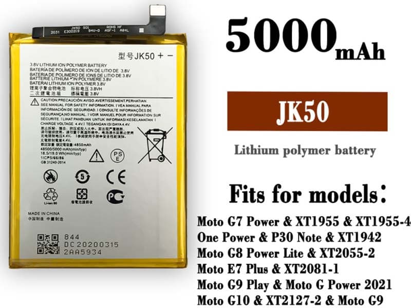 Motorola JK50 5000 mAh Mobile Battery for Motorola Moto G10