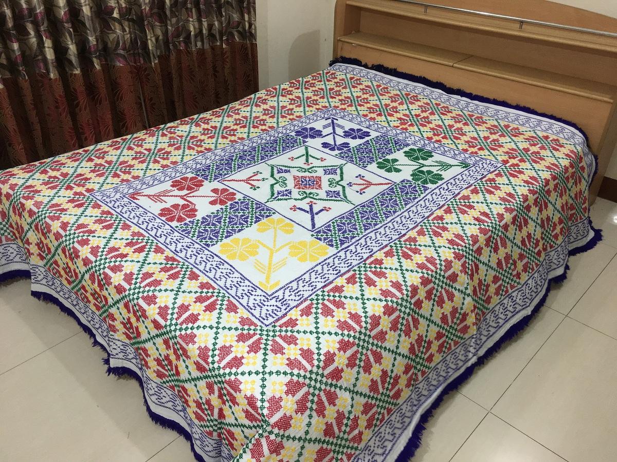 Hand Made Cotton Nakshi Katha - Multi Color. 