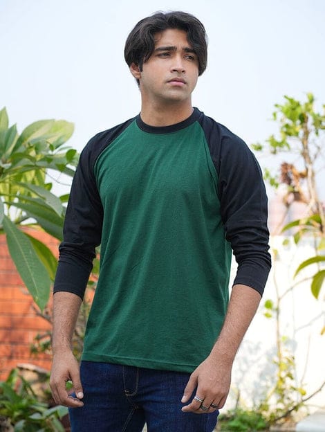 cotton fabric long sleeve Raglan t shirt for men-Raglan tshirt. 