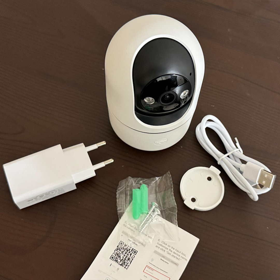 OKAM PRO P02T3 WIFI IP Camera 1080P HD Video 3MP Pan-Tilt 360 Degree Rotation Color Night Vision Two-Way Audio Motion Detection Smart Dual Light Built in Alarm. 