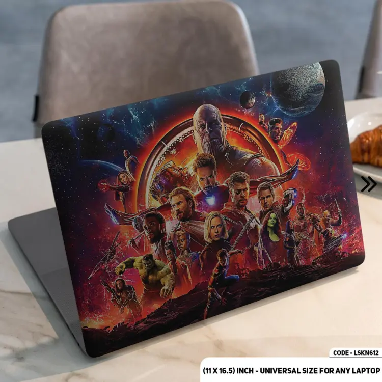 Avengers End Game Laptop Skin Stickers Vinyl Waterproof Removable Laptop Sticker For Any Kind Laptop 10.5X15.5 Inch LSKN612 Zoom Decor