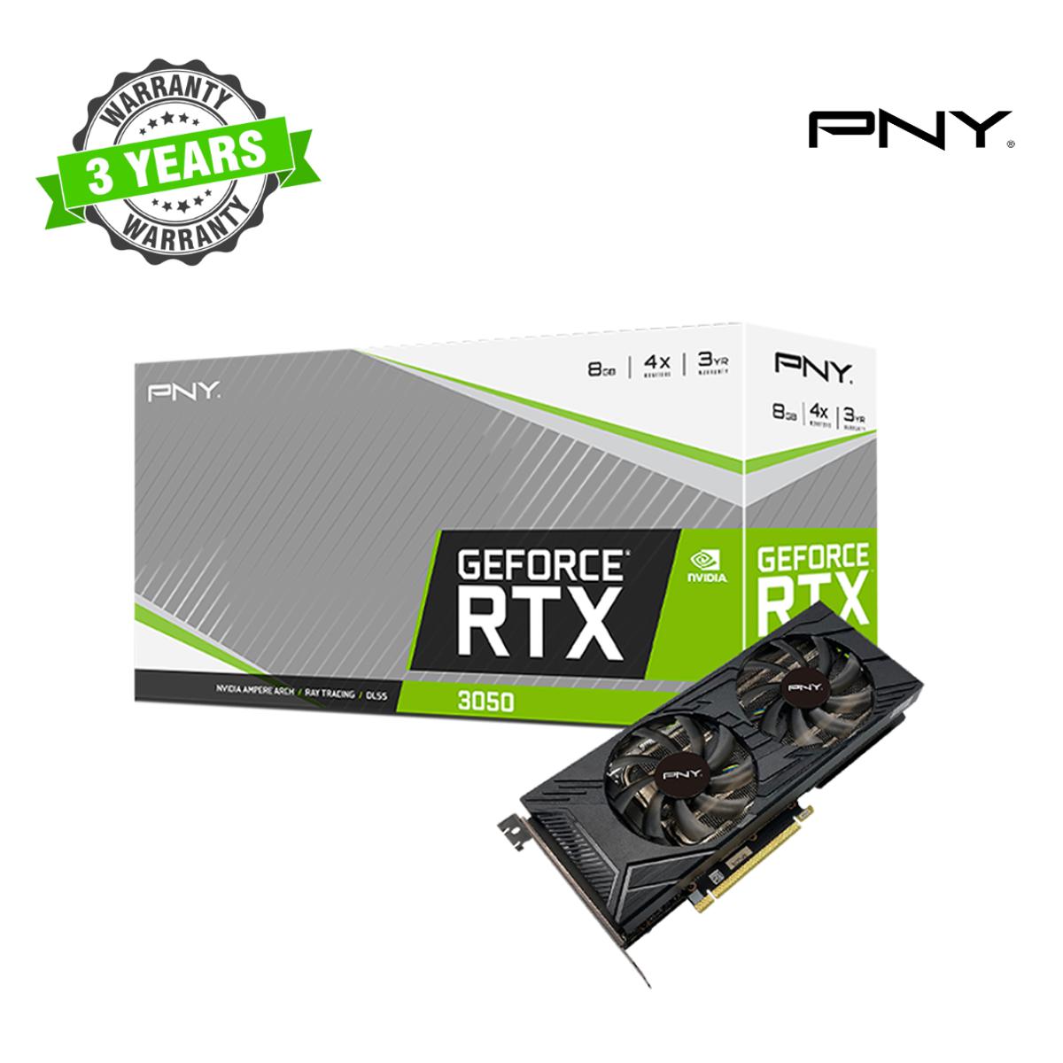 PNY GeForce RTX 3050 8GB UPRISING Dual Fan GDDR6 Graphics Card
