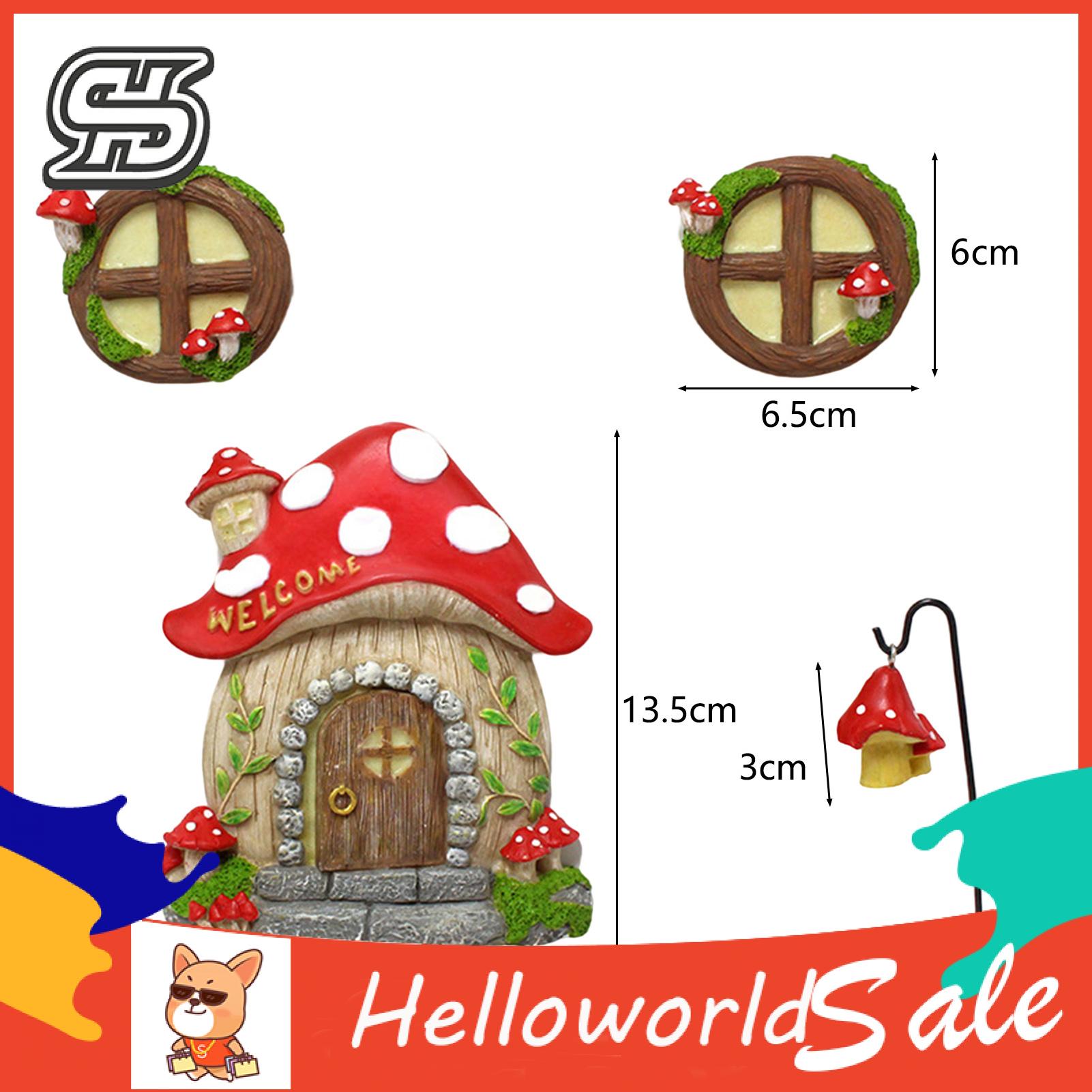 HelloWorld niature Fairy Window Smooth Surfe Luminous Gnome Doorni Fairy Garden Ornament. 