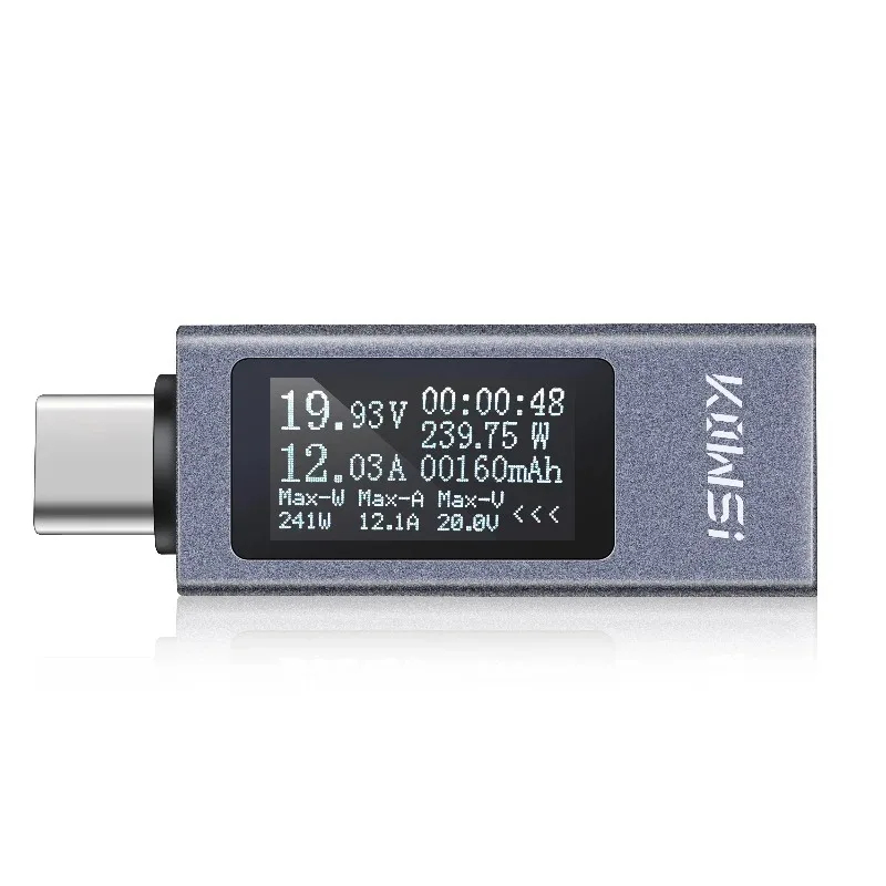 KWS-2301C Type-C Current and Voltage Monitor DC 4-30V 0-12A Power Meter Tester PD Battery Capacity Digital LCD Display Meter. 