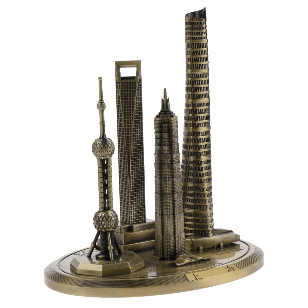 Shanghai Skyline Architecture Model Replica - Collectible Souvenir Building Decoration for Office or Home. 