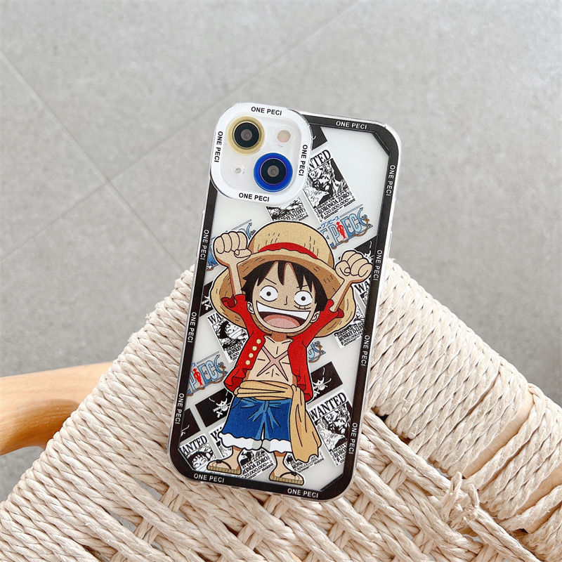 Cartoon Luffy Samsung s23 Phone Case Transparent All-Inclusive Applicable s22ultra Soft Shell A54 Lens Protective Sleeve. 