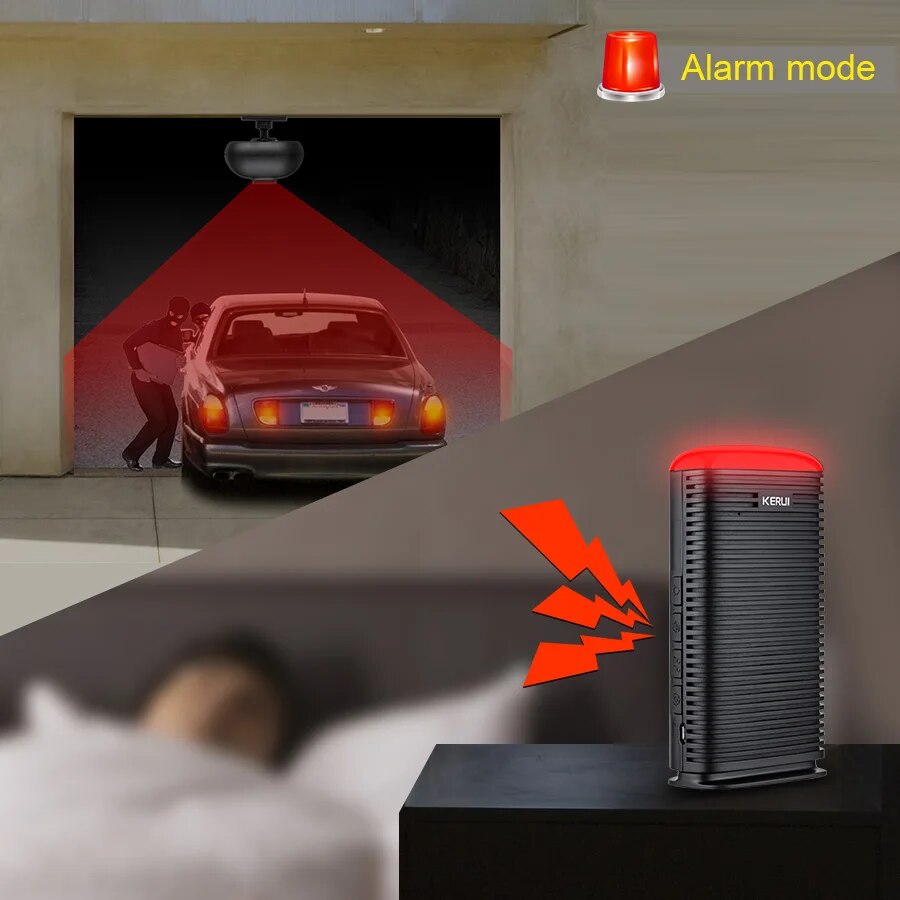 KERUI DW9 Wireless Driveway Security Alarm Waterproof PIR Motion Detector Garage Welcome Burglar Alarm Secure System Patrol. 
