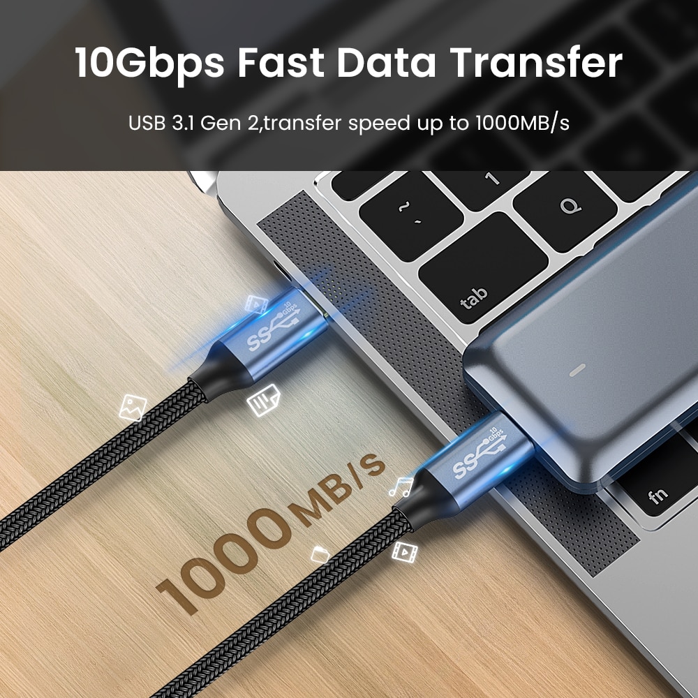 【happy one】Ranipobo USB C to Type C for Macbook Pro PD100W USB Gen 2 Fast USB C Cable for Samsung S9 Note 9 Quick 4.0 Cord. 