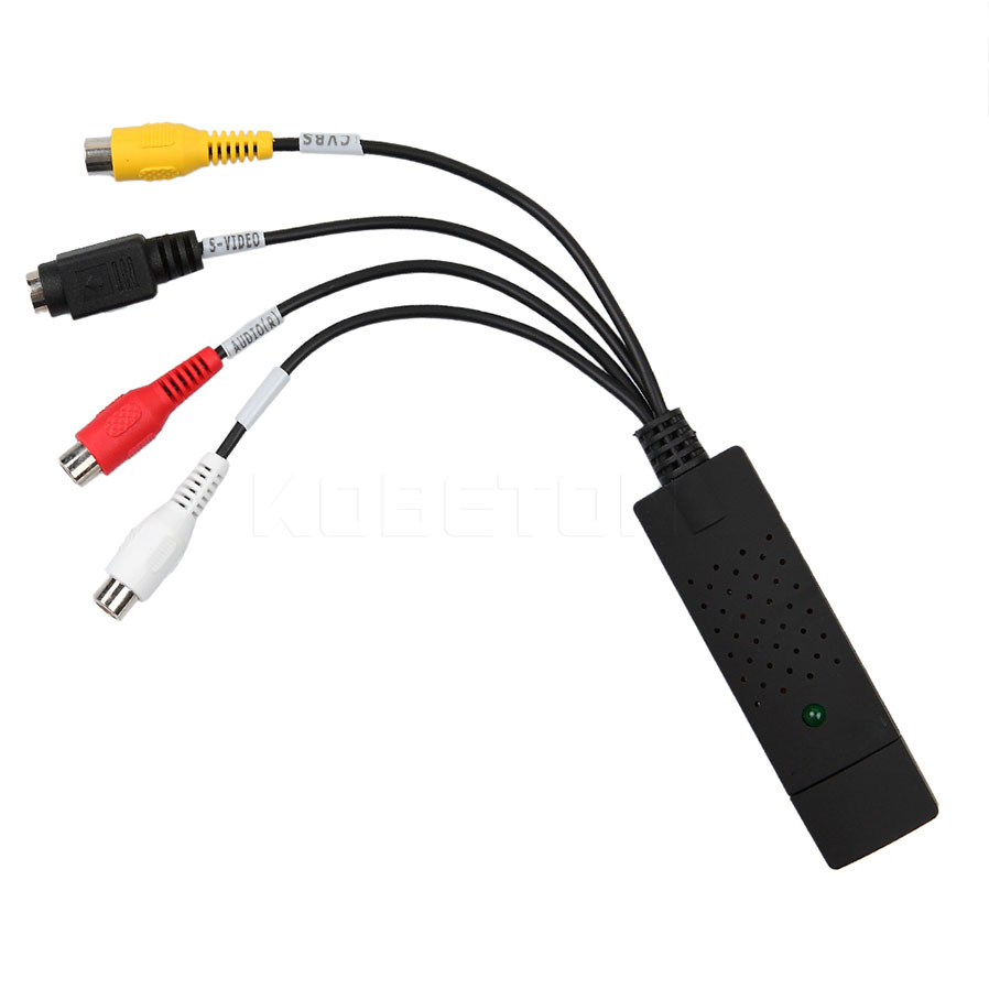 Kebidumei Capture Adapter Easier Cap USB Video Capture Device USB 2.0 Easy to Cap Video TV DVD VHS DVR for Win10 Wholesale. 
