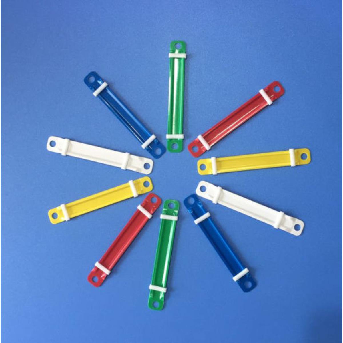 Colorful 8cm Plastic Paper Fasteners -- 10 Pieces