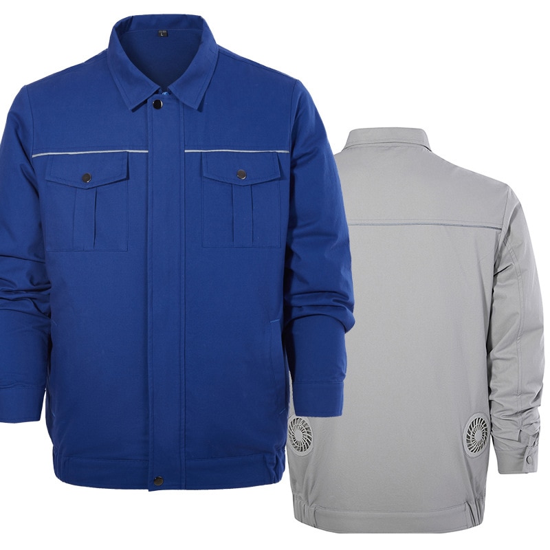 Summer Outdoor Cooling Fan Jacket Men Air Conditioning Clothing Sun ...