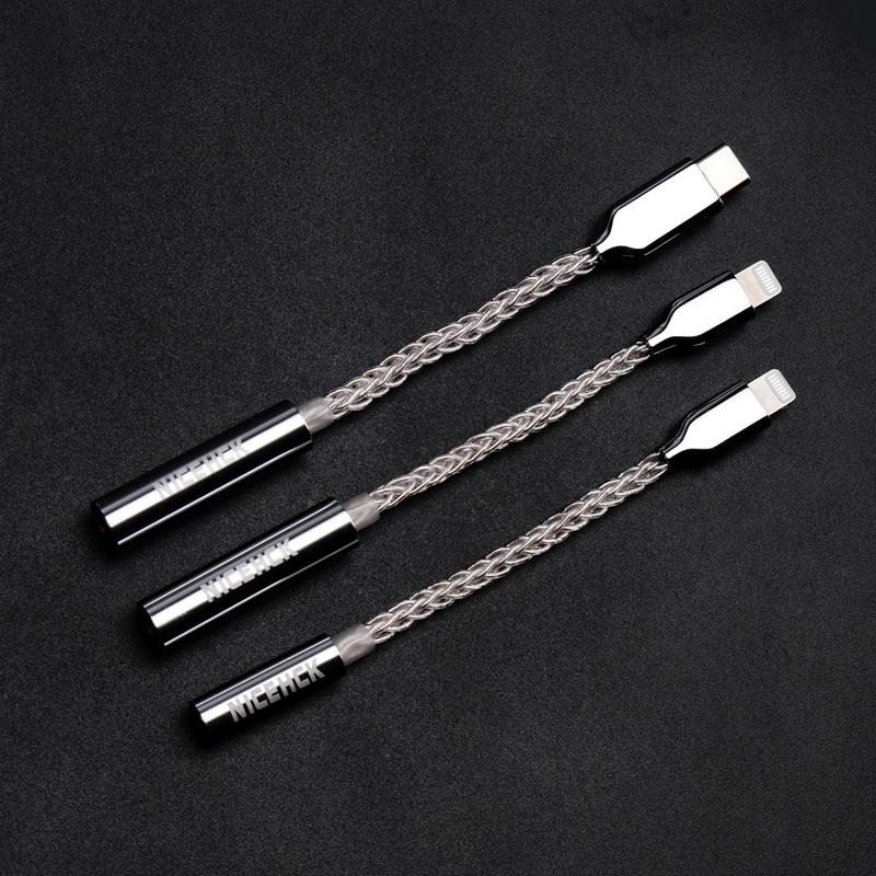 NiceHCK TC3 Metal Alloy Shell ALC5686/C100 HiFi Decoding Adapter Cable Type-C Lightning Input Support Line-control Microphone. 