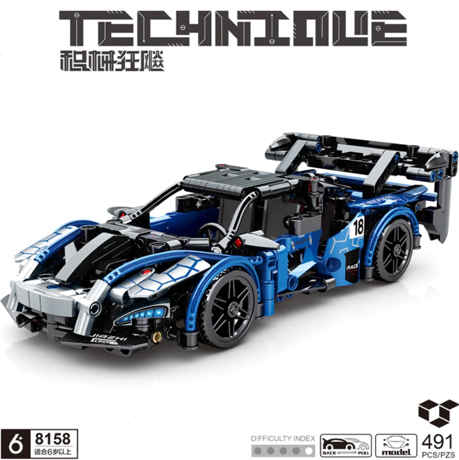491 Pcs Technic McLaren Senna GTR Toy Car Model Building Kit Build and ...