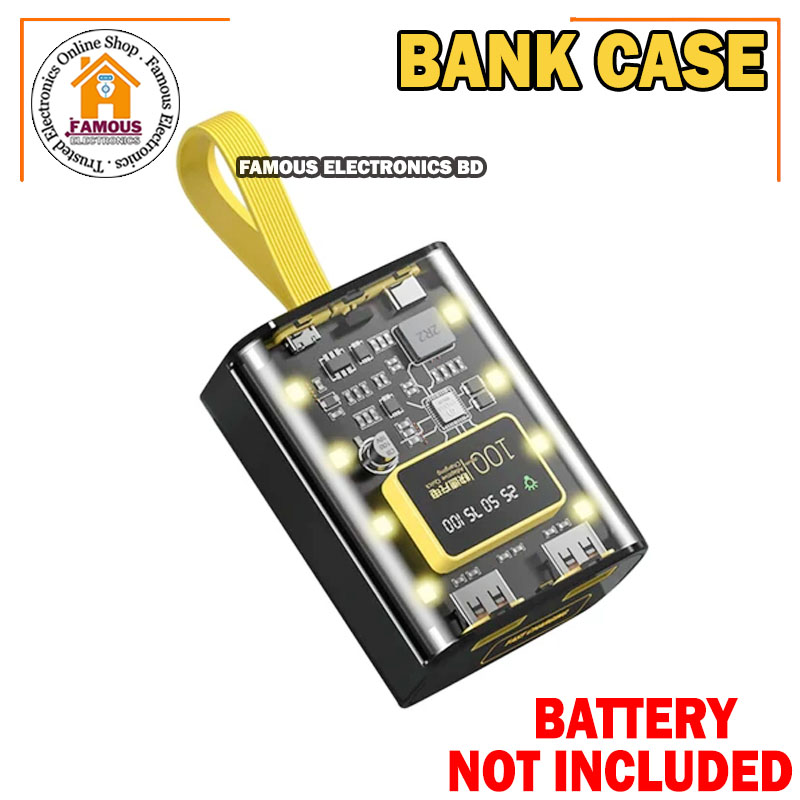 18650 Battery Charger Case Cool DIY Power Bank Box Fast Charging Case With Night Light Charging Power Bank Case. 