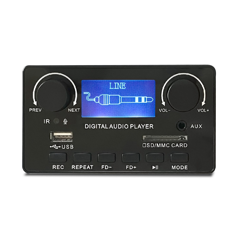 FORIDE LCD Display Bluetooth 5.0 MP3 Decoder Board Support Handsfree Recording FM DC 12V MP3 WMA WAV APE FLAC Audio Player. 