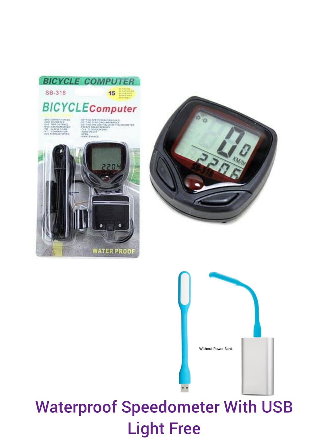 Waterproof Bicycle Speed Meter With Free Usb Light - সাইকেল - সাইকেল. 