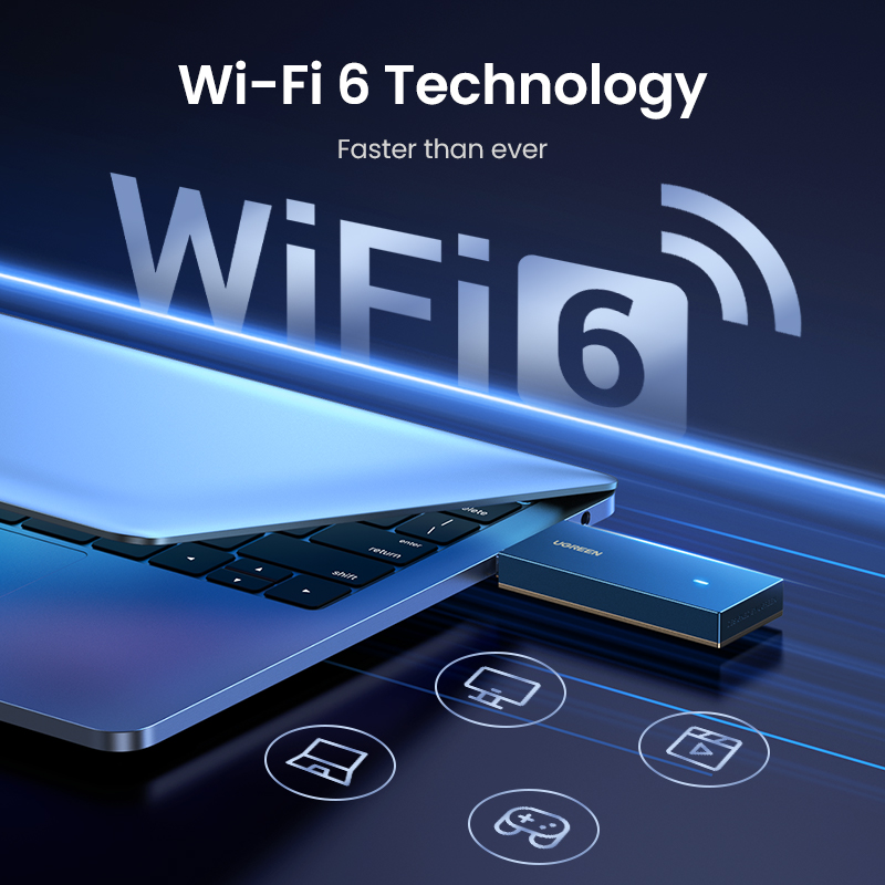 UGREEN AX1800 USB WiFi 6 Adapter for PC Laptop 1800Mbps 5G 2.4G Dual Band WiFi Dongle High Speed USB 3.0 Wireless Network Adapter Plug and Play for Windows 10/11. 
