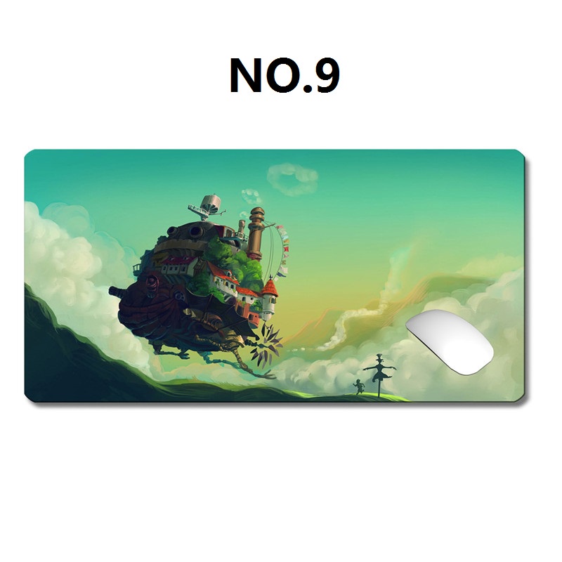 H&L Anime Howl's Moving Castle Patterned Mouse Pad Computer Keyboard Anti-Slip Pad Desk Decoration Pad. 