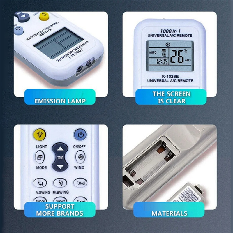 K1028E 1000 in 1 Universal Remote Control LCD Controller for Air Conditioner Low Power Consumption Remote Controller. 