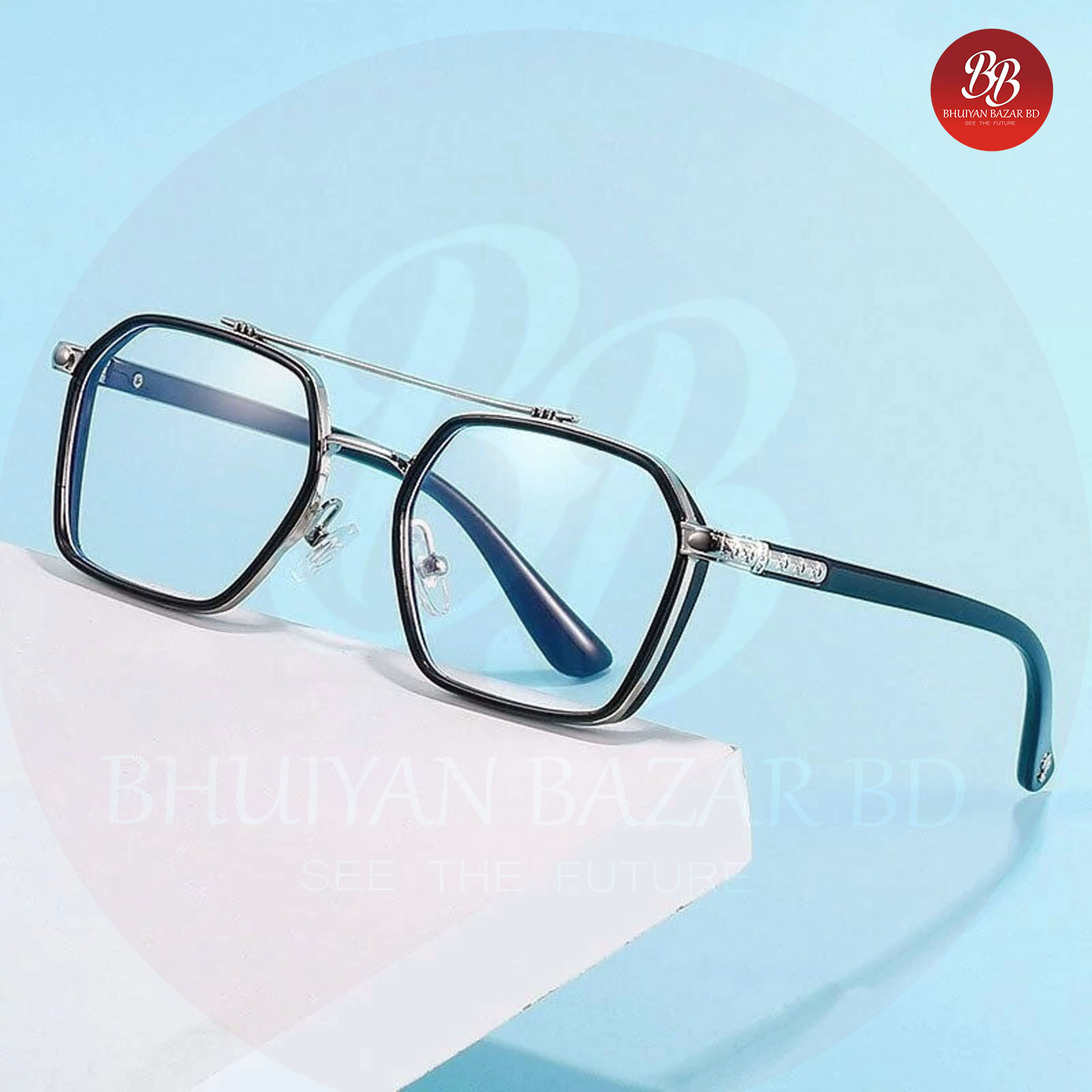 Classic Hexagon Black Sunglasses for Men