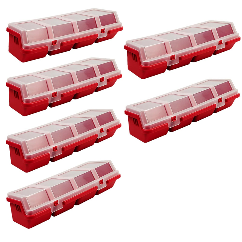 6Pcs Screw Organizers Storage Bins with Lids, Plastic Stackable Hardware Organizer Box for Garage Nails Tool Organizing