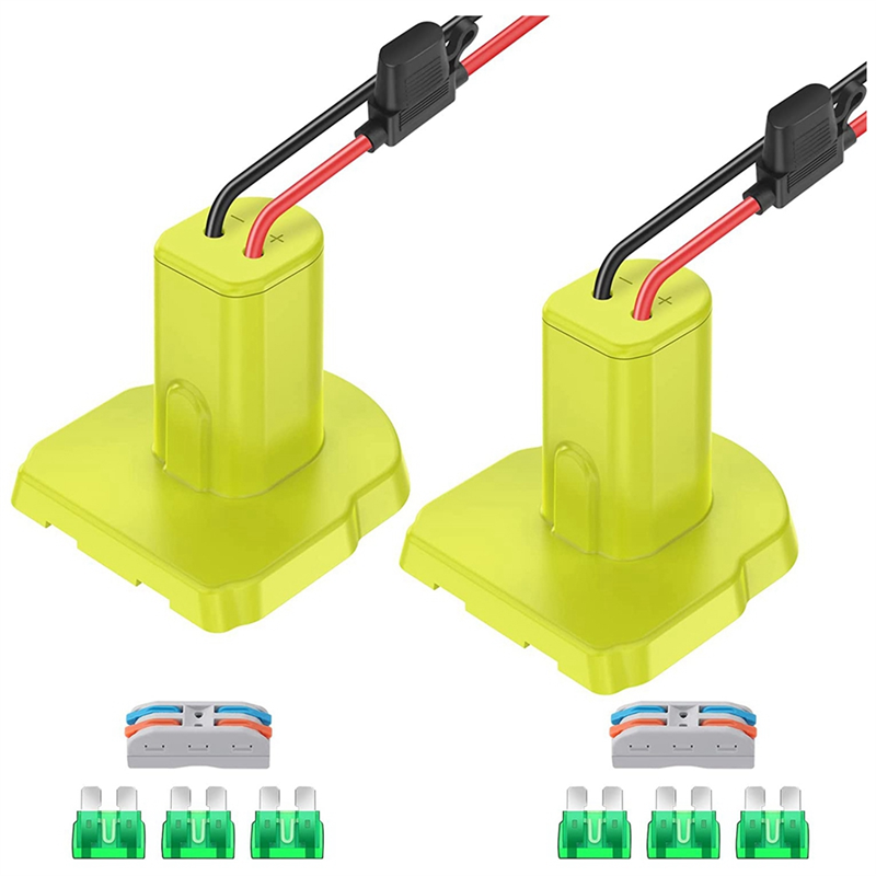 2Pack Battery Adapters for 18V Battery Adapter Power Wheels Battery Conversion with Fuses&12AWG Wire Terminals