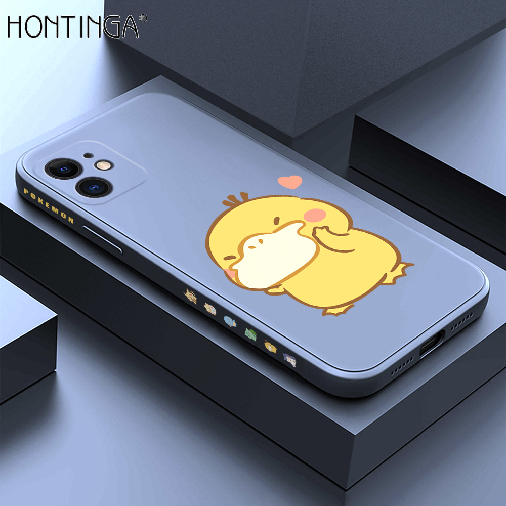 Hontinga for iPhone 11 Case Side Design Trendy Cartoon Sign Back Cover Soft Square Edge Pattern Liquid Silicone Phone Cases. 