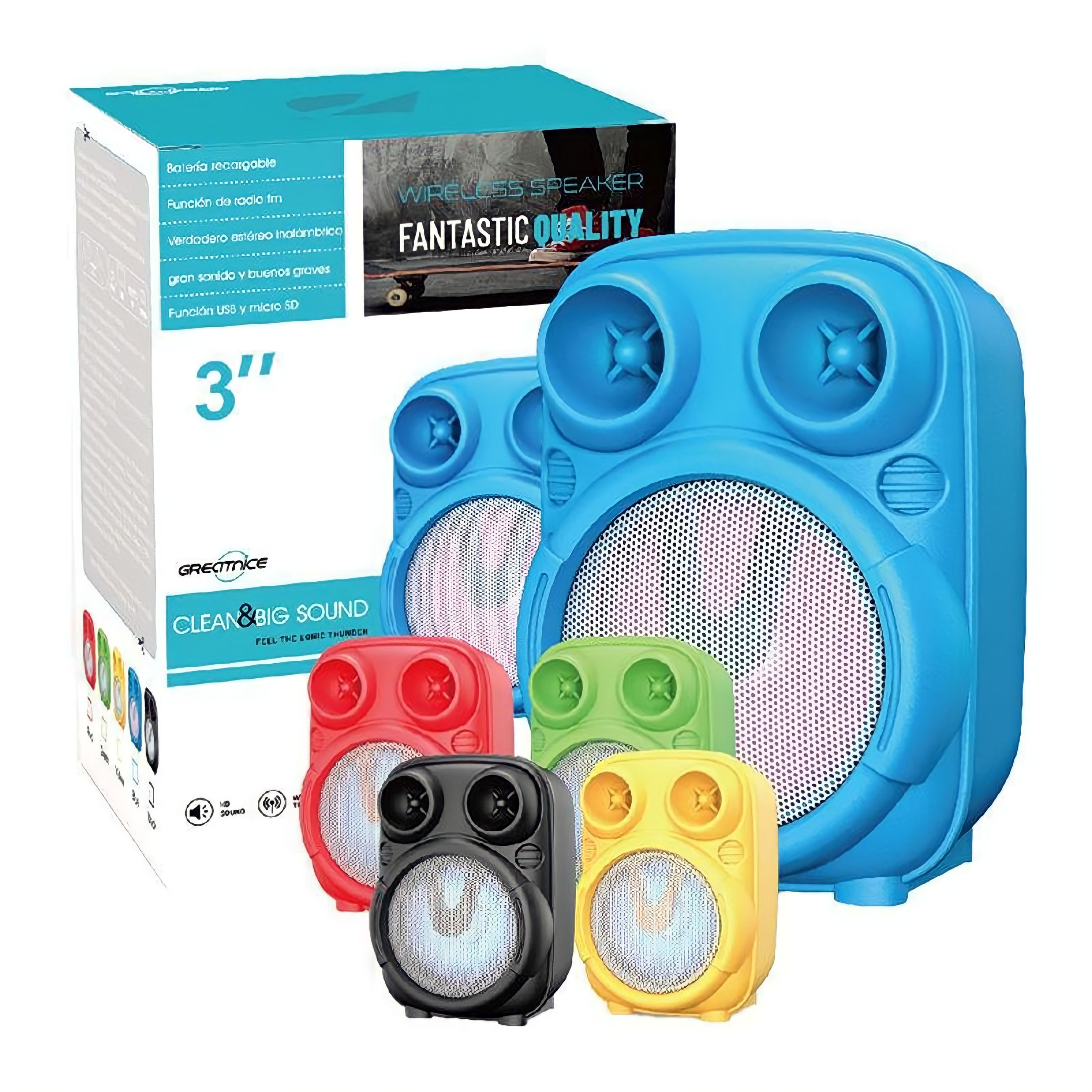 GREATNICE GTS-1817 Bluetooth, USB, TF Card & FM Radio Supported RGB Lighting Speaker. 